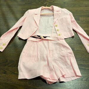 Pink Linen Short/Suit Set - Size 2 (Other Stories)